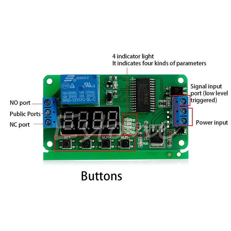 DC 12V Многофункциональный самоблокирующийся релейный таймер цикла PLC модуль переключатель времени задержки