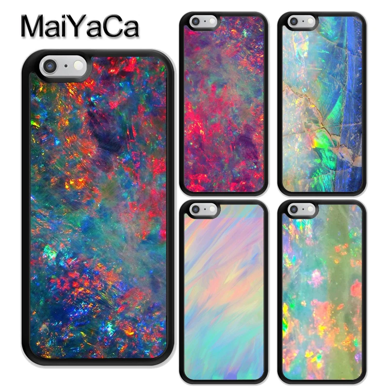

MaiYaCa Opal Stone Iridescent Pattern Rubber Phone Cases For iPhone 6 6S Plus 7 8Plus X XR XS MAX 5 5S SE Cover Bags Skin Shell