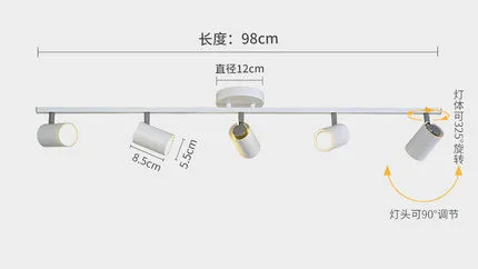 Скандинавская Гостиная ТВ фоновая настенная потолочная светодиодная дорожка для магазина одежды гардероб потолочный прожектор - Цвет корпуса: 5 heads white