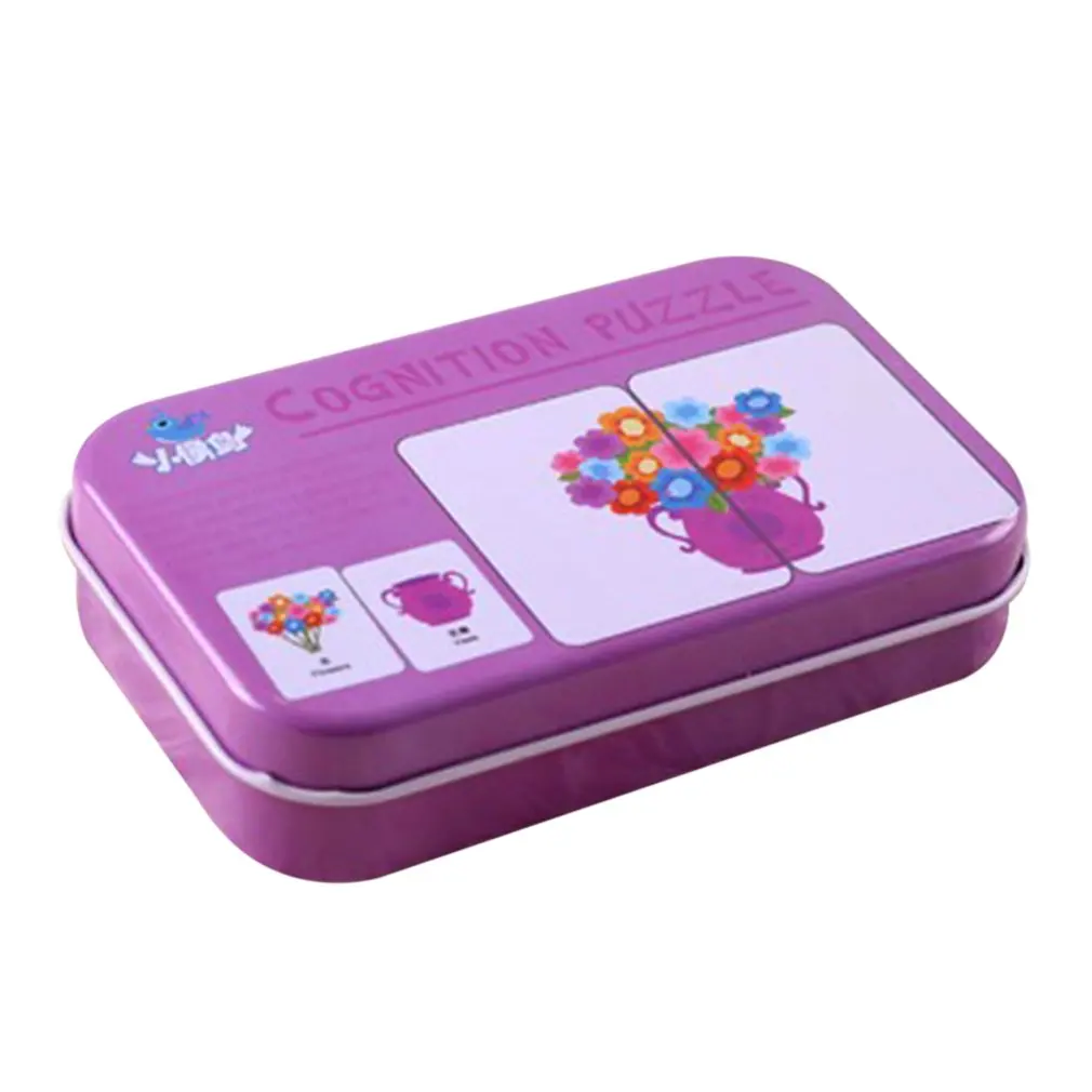 Tarjeta de aprendizaje bebé niños tarjeta cognitiva con hierro caja Carry niños inglés herramienta de aprendizaje Montessori Educativos herramientas juego de mesa Tarjeta de aprendizaje bebé niños tarjeta cognitiva con hierro caja Carry niños inglés herramienta de aprendizaje Montessori Educativos herramientas juego de mesa