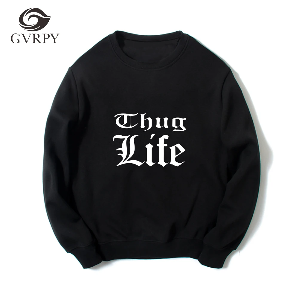 

New Spring Autumn Thug Life Printed Men Sweatshirts Rap Long Sleeves Hip Hop Tupac 2PAC Female Male Fashion Hip Hop Kpop Hoodies