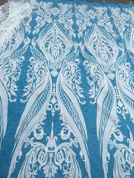 

Elegant design David-42401 French net lace with sequins African tulle lace fabric for wedding dress