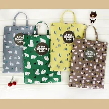 1 шт. 15985 и новые творческие продукты медведь живой кожаные водонепроницаемые A4 бумажный мешок мультфильм Многоцветный Студент Сумки