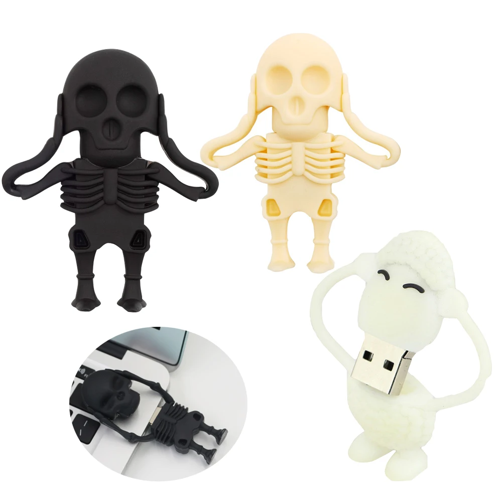 

Cartoon Pendrive 128gb Halloween Skeleton man USB Flash Drive 4g 8g 16g 32g 64g Pen Drive USB 2.0 Pendrive USB Stick Flash Drive
