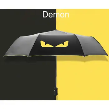 

Folding Reverse Automatic Umbrella Double Layer Inverted Windproof Rain Windshield small Cute devil Umbrellas For Women gitl