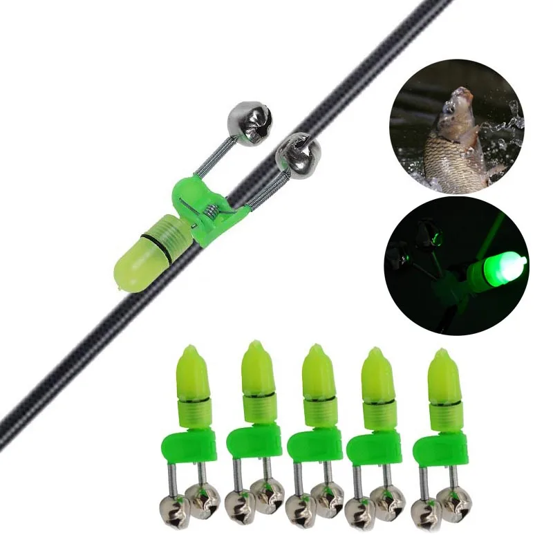 

3PCS LED Flash Light Fishing Rod Bite Alarm Bell Finder Lamp Night Fishing Lighted Bell Fishing Rod Trackle Tool with Battery