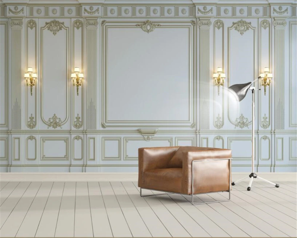 Beibehang مخصص 3d خلفيات جدارية الأوروبية الراقية الذهب حائط الخلفية ستيريو 3d الجداريات خلفية papel دي باريد tapeten
