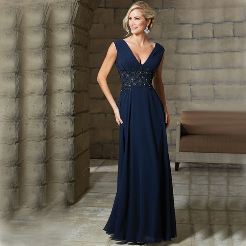 Mother of the bride v neck dresses Clearance