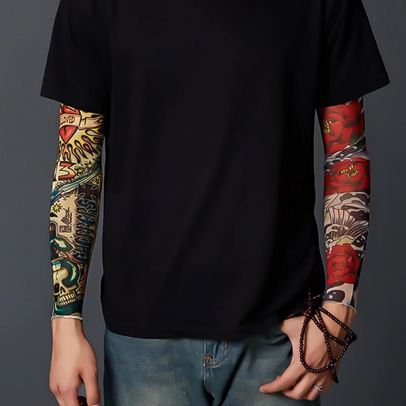 1 шт. эластичные рукава временные 3D татуировки боди арт чулки Sleevelet Прохладный для