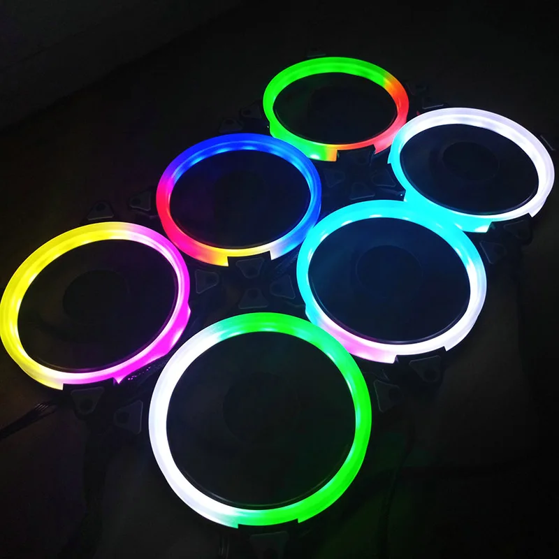 12 см светодиодный вентилятор CPU бесшумный RGB Регулируемый тихий кулер для