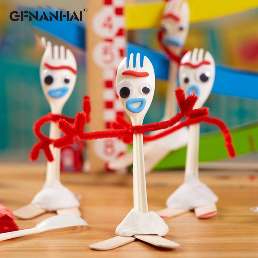 

14cm Diy Forky Buzz Lightyear Toy Story 4 Cartoon Woody Jessie Slinky Dog Action figure collectible Doll toys for childre