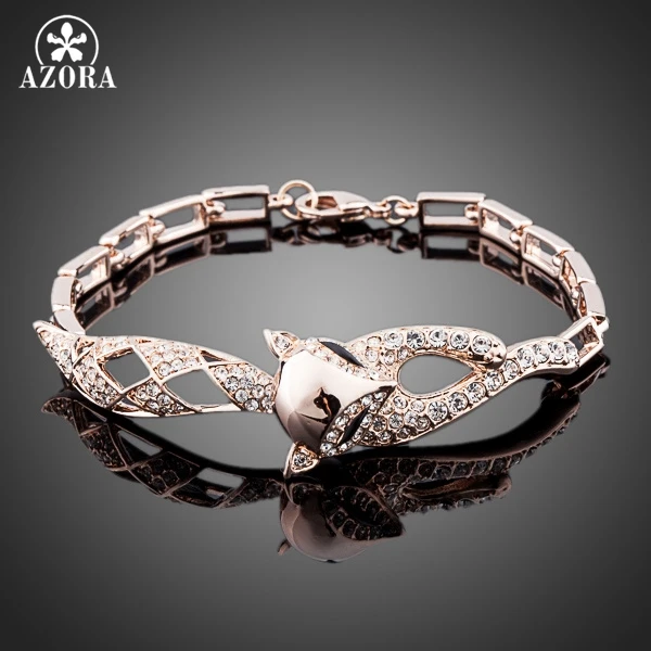 Роза AZORA инкрустированная искусственной лисицей модель TS0034|bracelet swaroski|bracelet