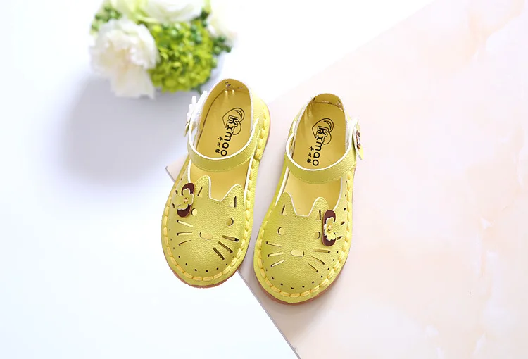 Kalupao 2018 Spring Summer Fashion Hollow Kids Girls Princess Shoes Children'S Single Shoes Cute Cat Cow Muscle Flat Sandals (11)