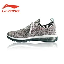 Li-Ning Мужская обувь BUBBLE MAX вязаная прогулочная обувь дышащая ноская Li Ning удобная спортивная обувь кроссовки AGLN055 Y