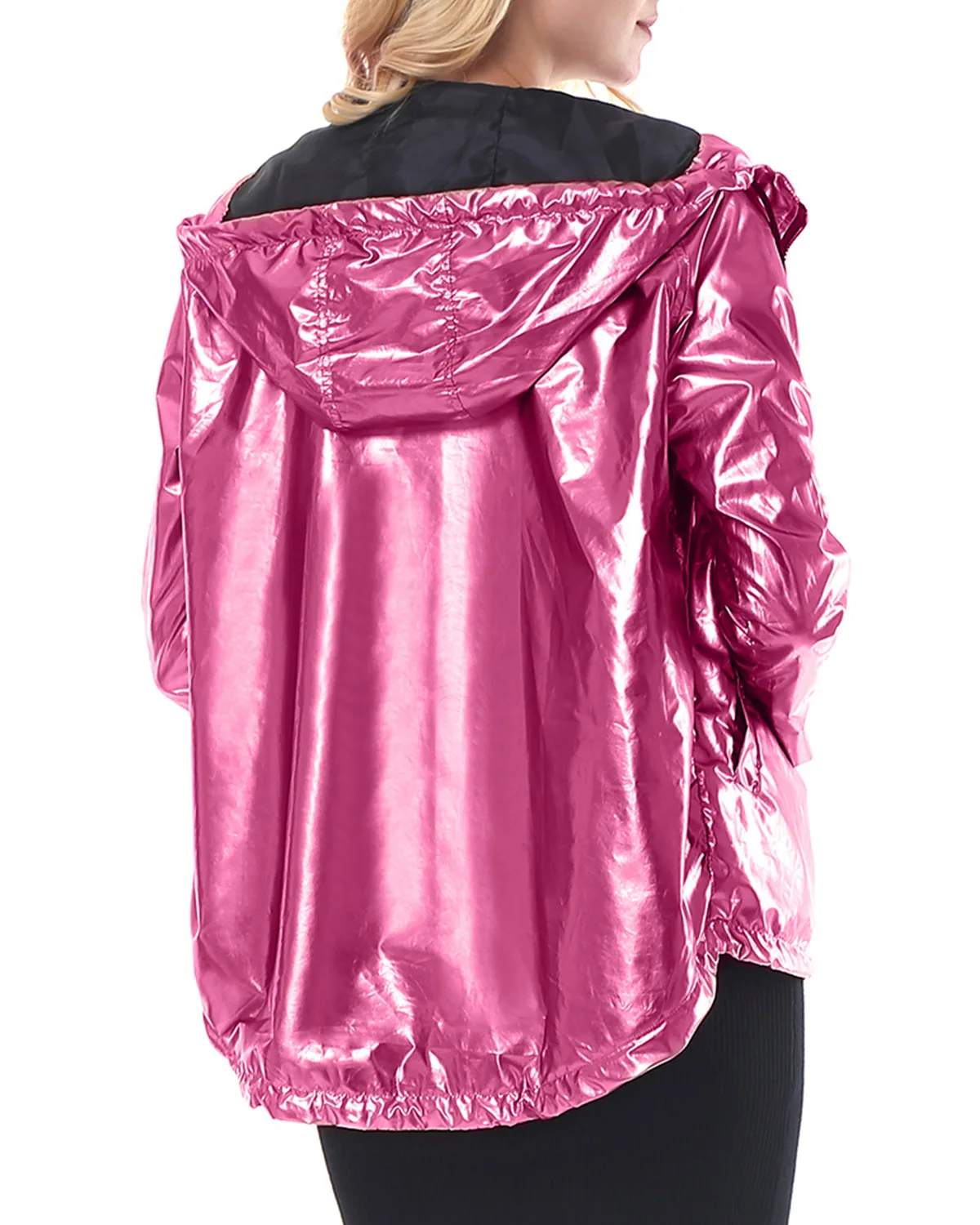 discounted  Wipalo Women Autumn And Winter Fashion Imitation Metal Loose Jacket Zipper Hooded Sweater Long Slee