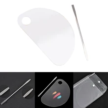 1 Набор прозрачный акриловый косметический макияж палитра лопатка набор для макияжа форма вентилятора лак основа, смешивание эфирные инструменты