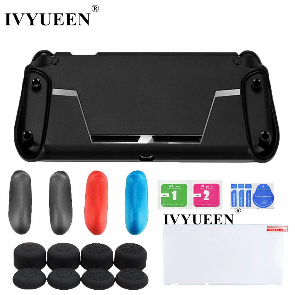 

IVYUEEN Protective TPU Case for Nintend Switch NS NX Console Soft Shell Cover Shock Absorption Handle Grip with 4 Game Card Slot