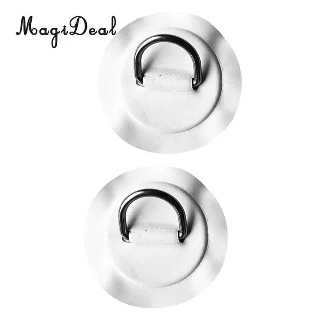 MagiDeal Inflatable Boat 2Pcs/6Pcs Stainless Steel D-ring Pad/Patch for PVC Inflatable Boat Dinghy Kayak SUP Surfboard Supply