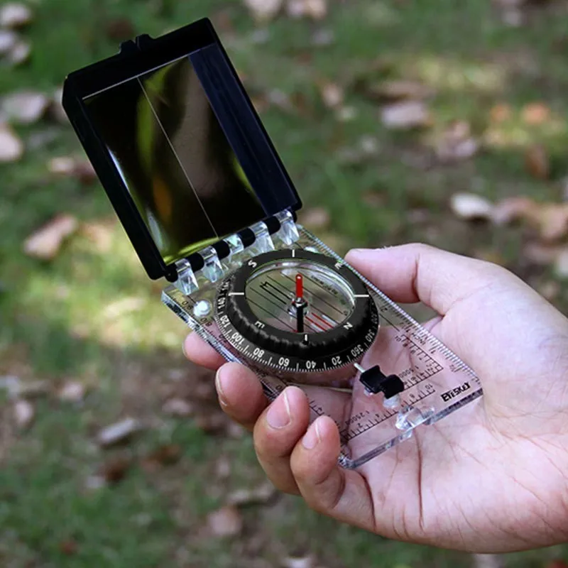 

NEW Multifunctional Compass Eyeskey with Ruler Compact Handheld Outdoor Camping Equipment Lanyard Mirror for Camping Hiking