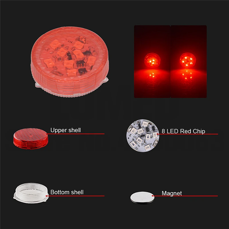 Magnetic Wireless 3 5 8 LED Car Door Opening Warning Lights Waterproof Strobe Flashing Anti Rear-end Collision Led Safety Lamps - Emitting Color: 8Red