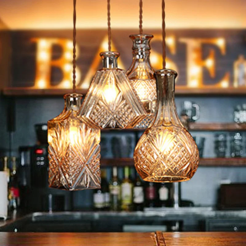 Glass Pendant Lamp Classical Indoor Lighting Restaurant Lamps 220V E27