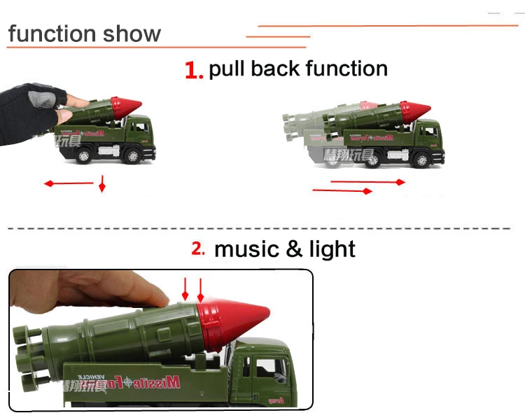 Межконтинентальных ракет сплав модель игрушечный автомобиль легкая музыка задерживаете открытия двери Функция модель грузовика