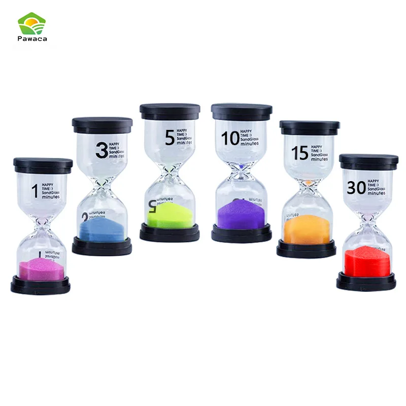 six pcs set 1min 3min 5min 10min 15min 30min fine gretive glass set timer 1 min