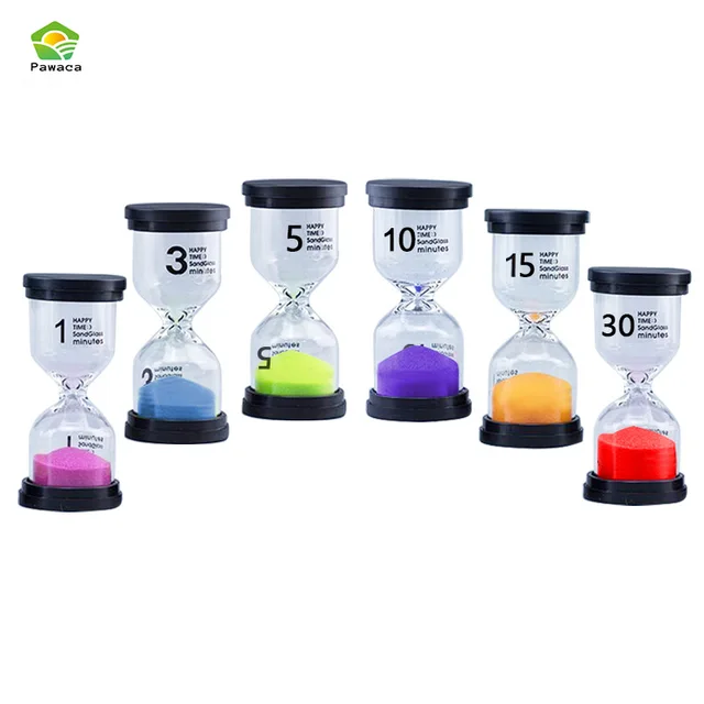 US $19 13 33% OFF|Six Pcs/set 1min 3min 5min 10min 15min 30min Fine Gretive Glass Hourglass Timer Living Ornaments Glass Hourglass Birthday Gifts-in