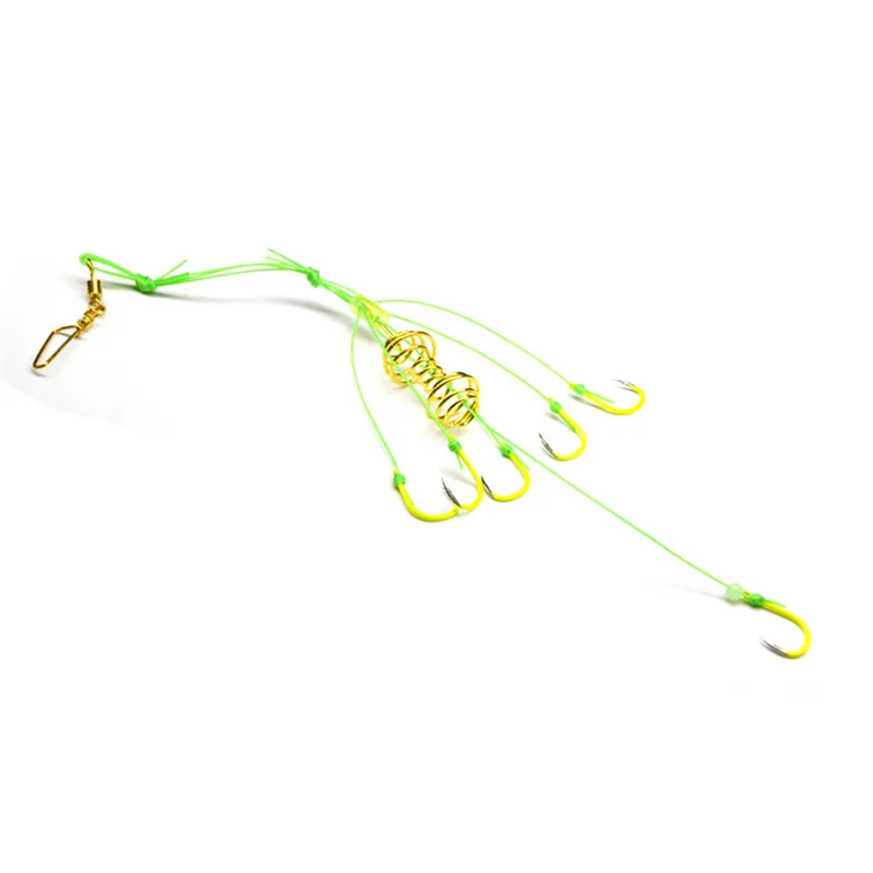 4 Pcs/Set Fishing Hook Fluorescent Anti-Hang Blasting Blast Explosion Hook Inline Hanging Tackle Stainless Steel New