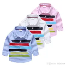 New Cute Kids Boys Fashion Shirts Candy Print Multi Color Long Sleeve Fall Tops Cotton Tees