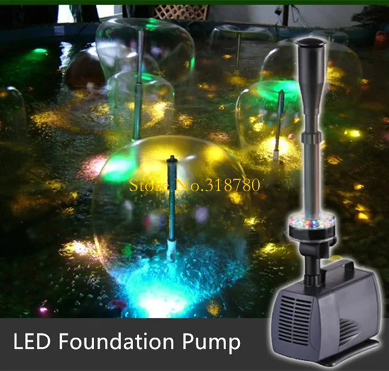 

4M 5M Lift High Aquarium Pond Led Fountain Pump Submersible Water Pump Garden Decoration Led Light Color Change 75W 80W