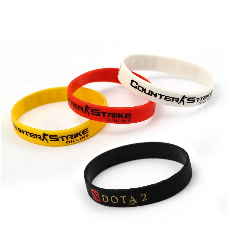  12pcs Game LOL Bracelet JUNGLE SUPPORT TOP MID ADC Logo Silicone CSGO Bracelets DOta 2 Ti8 Bangle F