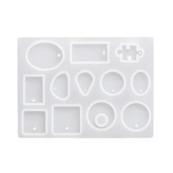 

12 Designs Cabochon Silicone Mold Necklace Pendant Resin Jewelry Making Mould DIY Hand Craft