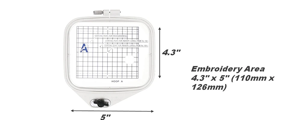 Sewtech 852807011 Hoop A 4 3 &quotx 5&quot (110x126 мм) для Janome MC300E/350E MC9500/9700 MC10000/10001 Elna820/8200/8300/8600