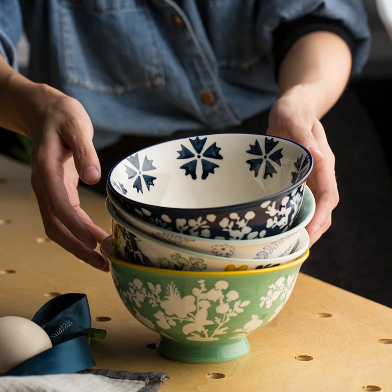 

Creative Ceramic Bowl Salad Bowl High Dessert Bowl Kitchen Cutlery