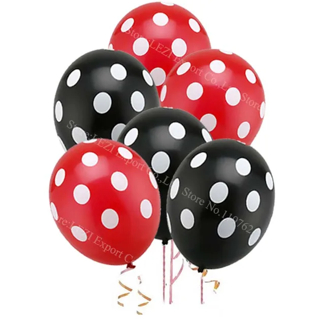 CHLEZI 30pcs Ladybug Polka dot latex balloon globos Mickey Minnie party Birthday presents balloons wedding Decorations Black Red
