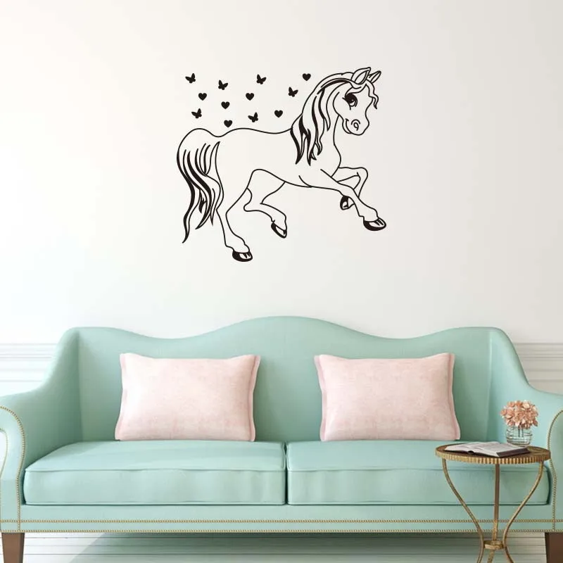 Sticker Mural 3D Poney – Déco Vinyle Amovible – Autocollant Cartonné Pour Chambre
