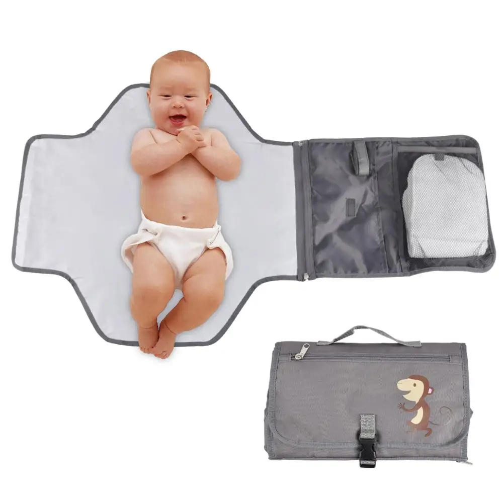 

Portable Diaper Changing Pad Clutch for Newborn Foldable Clean Hands Changing Station Kit Soft Flexible Travel Mat Baby Care !