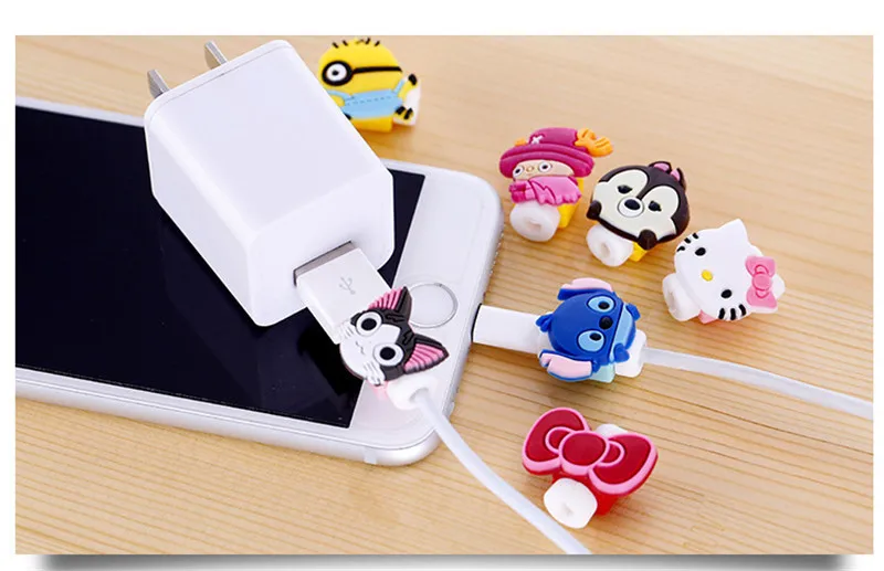 

Cute Cartoon For iPhone Charger Cable Protector Cabo USB Cable Winder Cover Case For IPhone XR 6 6s 7 7 8 plus charger Cable