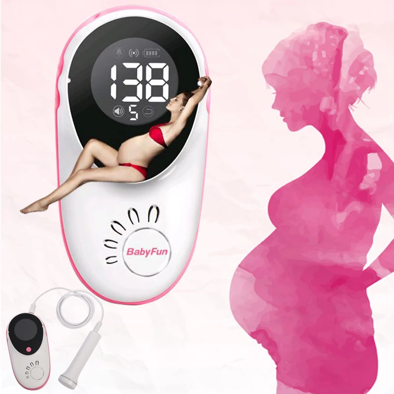 

Fetal Doppler Round Large Screen Prenatal Monitor Memory Playback Recording Cable