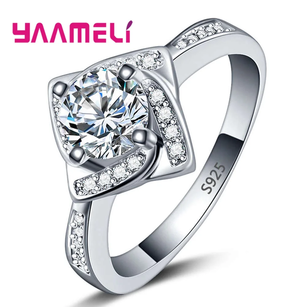 

Classic Real 925 Sterling Silver Rings for Women Femme Gifts Shining 5A Grade Cubic Zircon Stone Nickel Lead Free Fine Jewelry