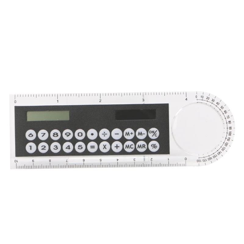 Pocket Calculator for Student Colorful Student Ruler Mini Portable Calculator Office Stationery - Цвет: Черный