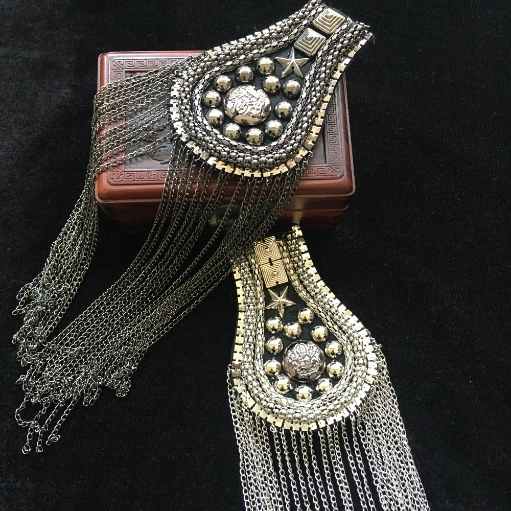 Ручной работы D99 epaulette ювелирные изделия кисточкой большое плечо брошь эполеты/эполеты значок фитинг аксессуары/булавка