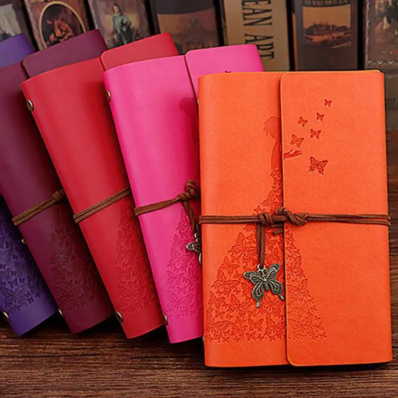 

Butterfly Lanyard Notebook Diary Book Traveler Notepad Book PU Leather Cover Blank Notebook Journal Diary