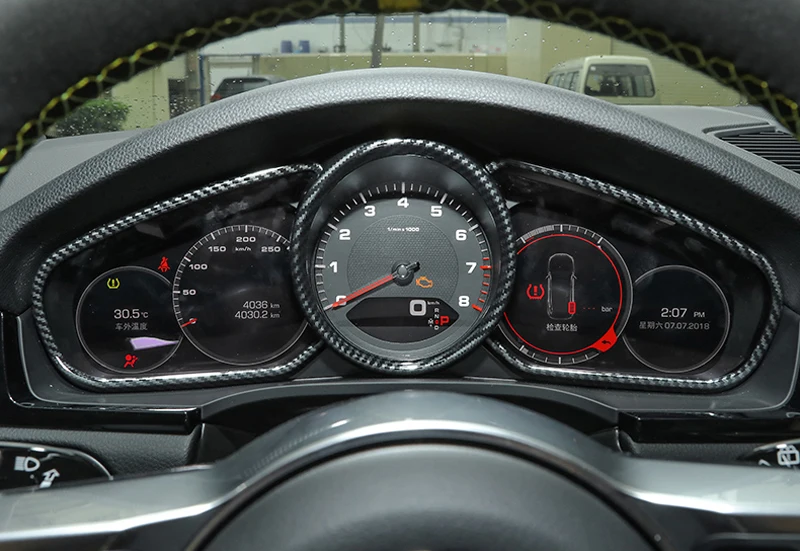 Интерьер приборной панели крышка дисплея отделка ABS 3 шт для Porsche Cayenne(только подходит для европейской модели автомобиля