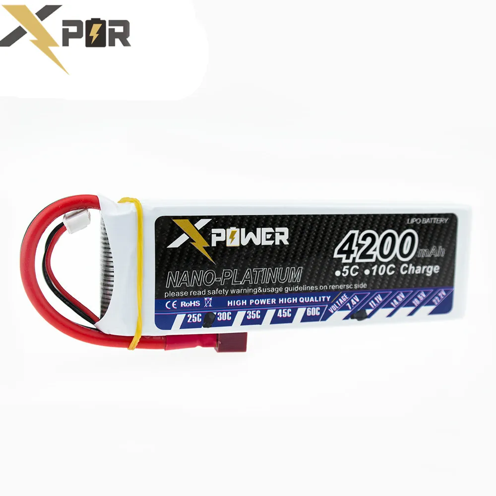 Lipo батарея 11 1 V 3S 4200mAh 30C Max 35C XT60 EC5 T штепсельная вилка Xpower литиевые батареи для Trex 500