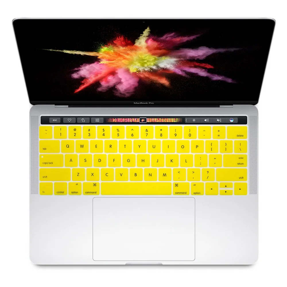 Redlai силиконовый чехол для клавиатуры с английским алфавитом для нового MacBook Pro retina 1" 15" с сенсорной панелью // - Цвет: Цвет: желтый