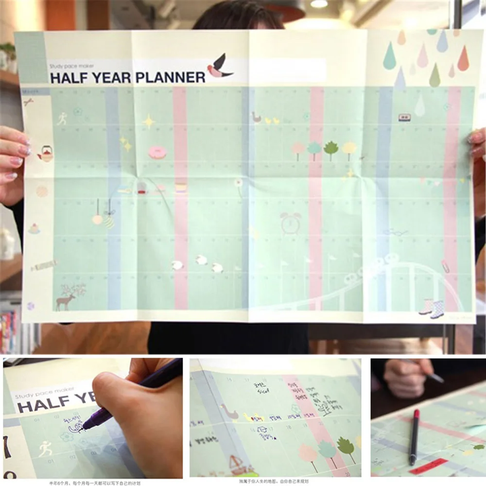 Полгода планировщик календарь для обучения маркер для обучения рабочий план стол