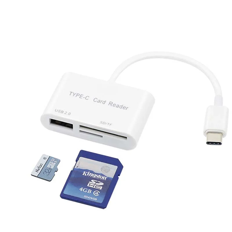 3 в 1 тип-c кардридер USB 2,0 + TF/SD кардридер для ПК ноутбук планшет смартфон