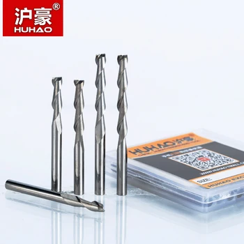 

HUHAO 5pc/lot 4mm 2 Flute Spiral router bit for wood CNC End Mill Tungsten Carbide PCB Milling Cutter CNC router tools